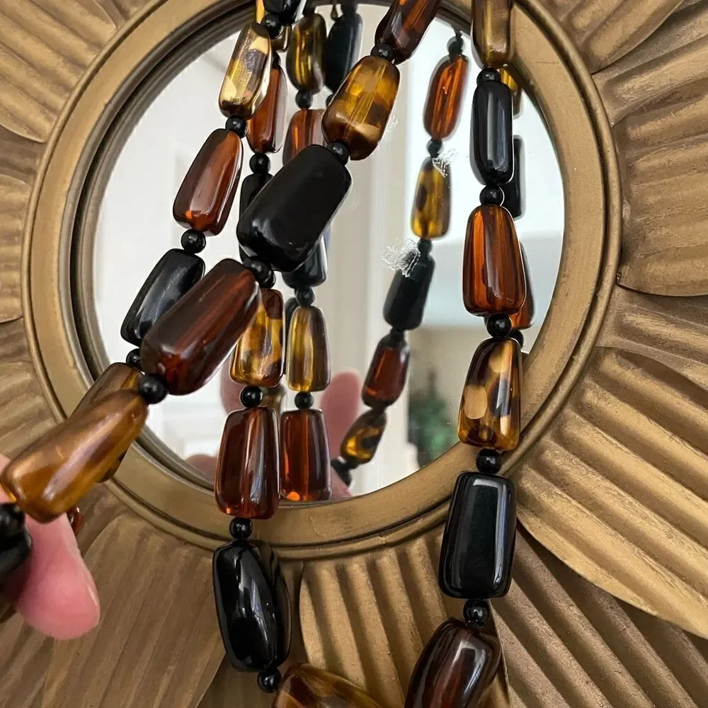 Vintage Brown and Black Choker Necklace